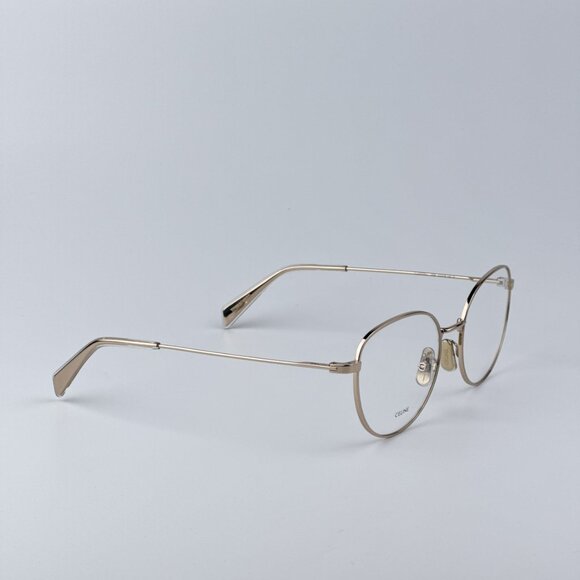 Celine Women BRAND NEW Eyeglasses Metal Shiny Rose Gold Demo Round CL50095U 028 - Picture 7 of 10